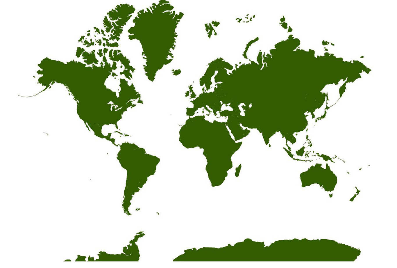 Проекция Меркатора. Фото: peters-projection-map.co.uk