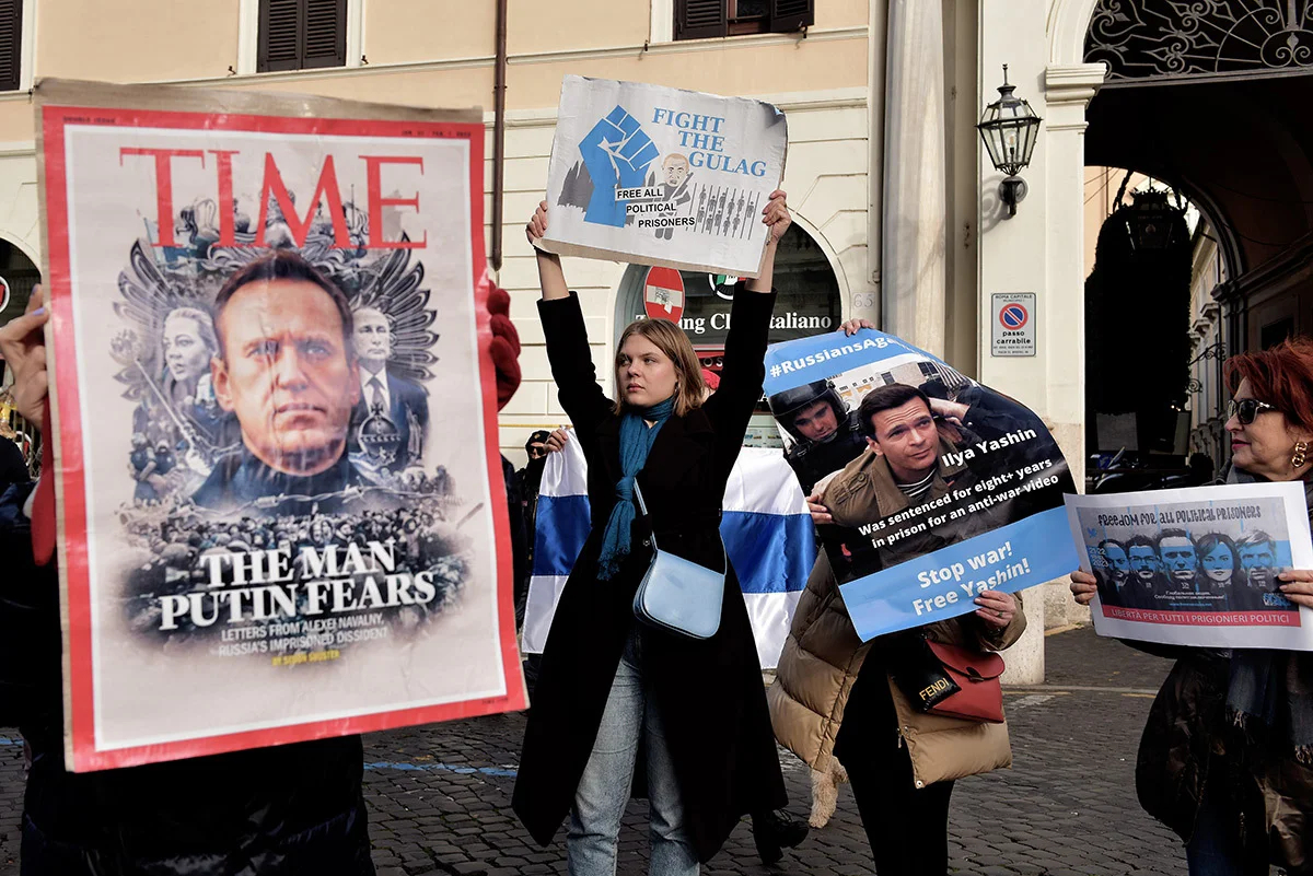 Акция в Риме за свободу российских политзаключенных в январе 2023<br>Фото: Simona Granati / Corbis / Getty Images